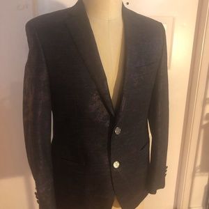 Men's purple brocade evening jacket